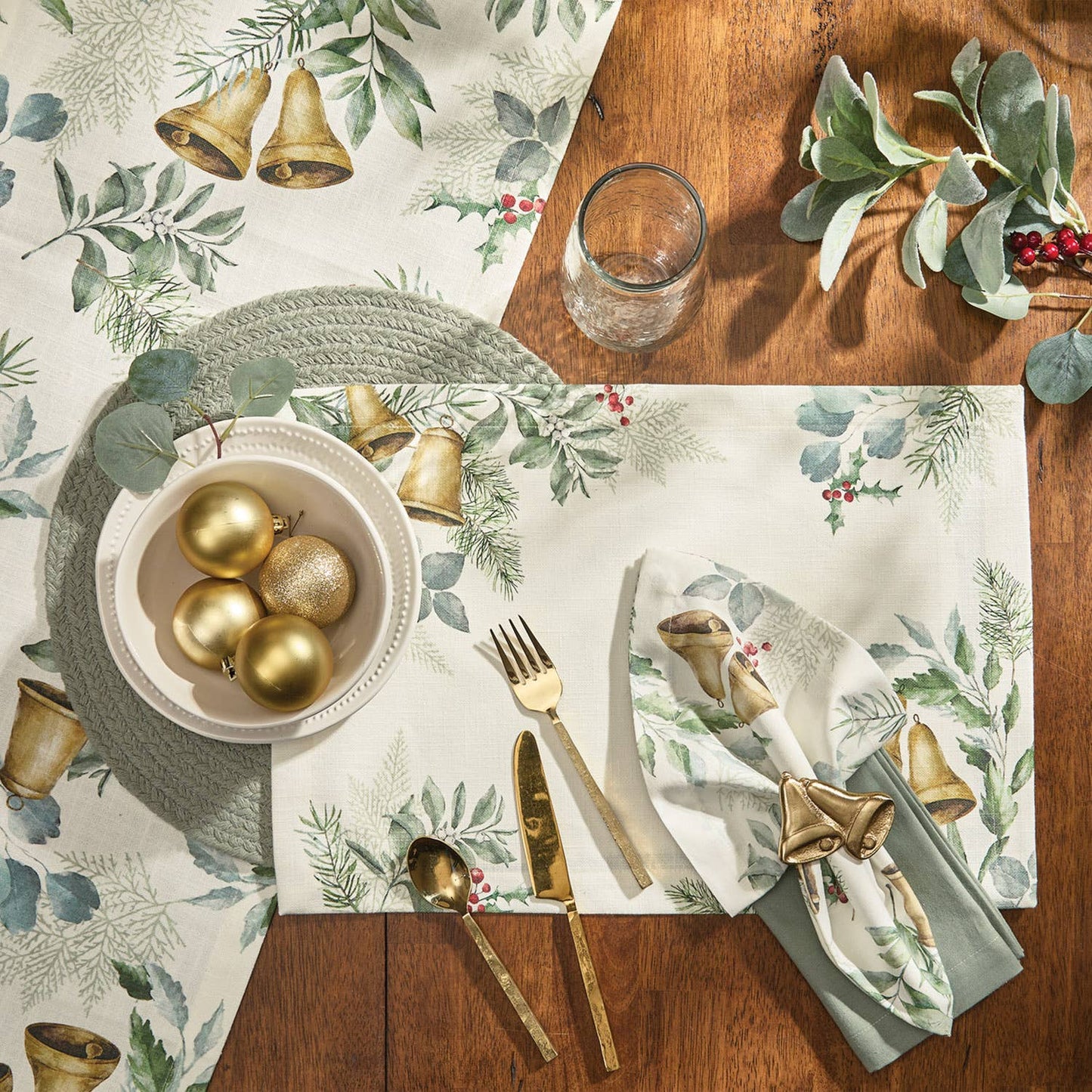 Bells Of Christmas Table Runner 72" L
