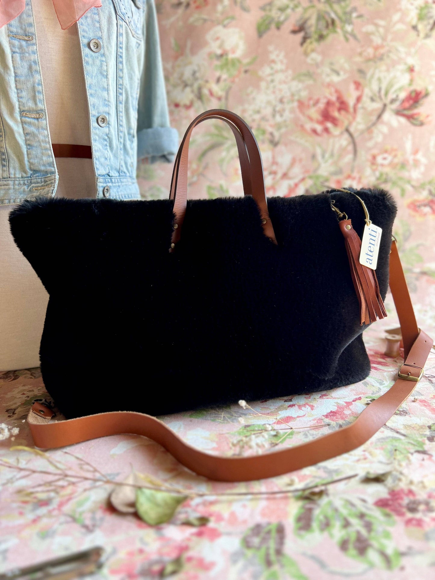USA Handcrafted Carryall Tote Bag, Midnight Mink Buddy