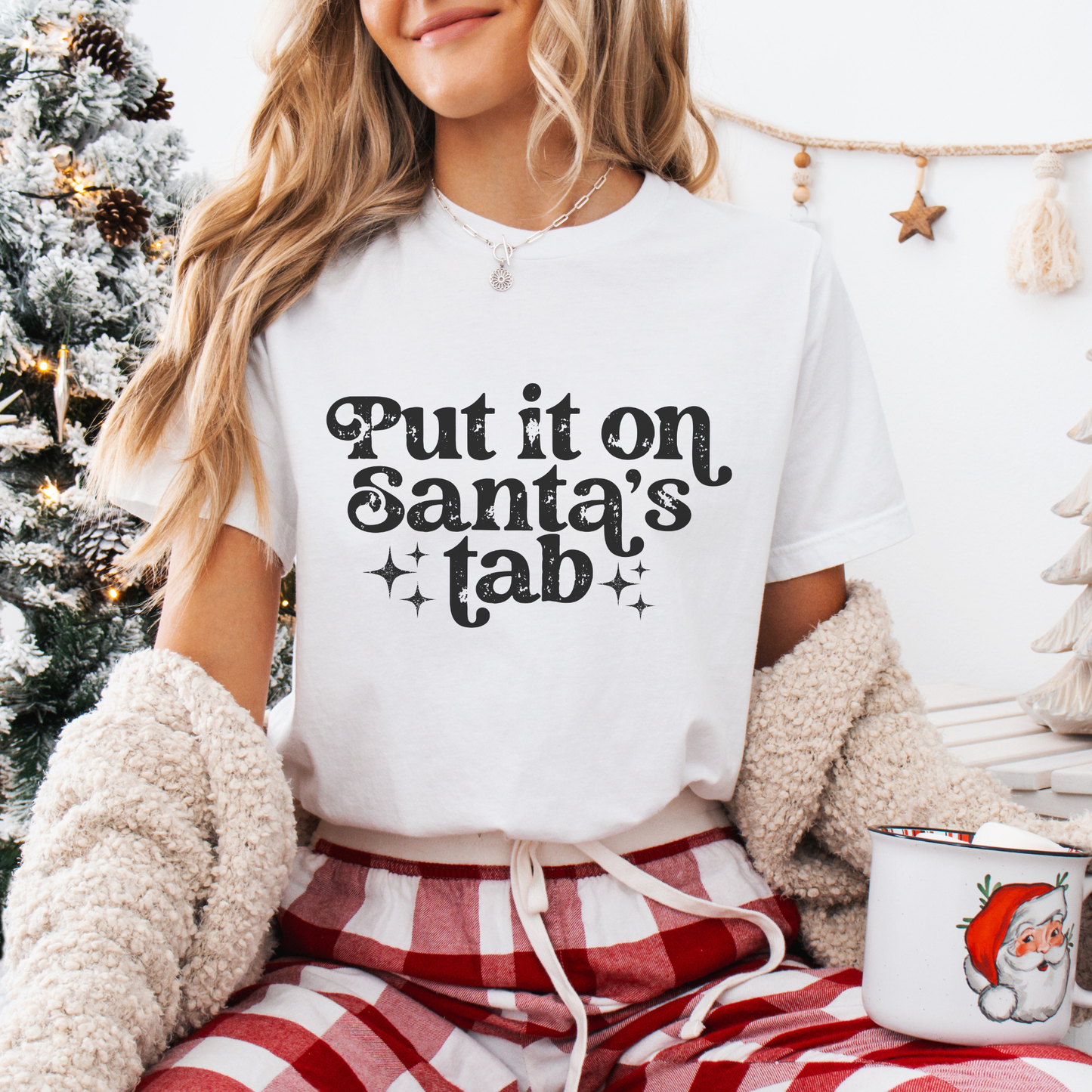 Put it on Santa's Tab Funny Women's Christmas T-shirt