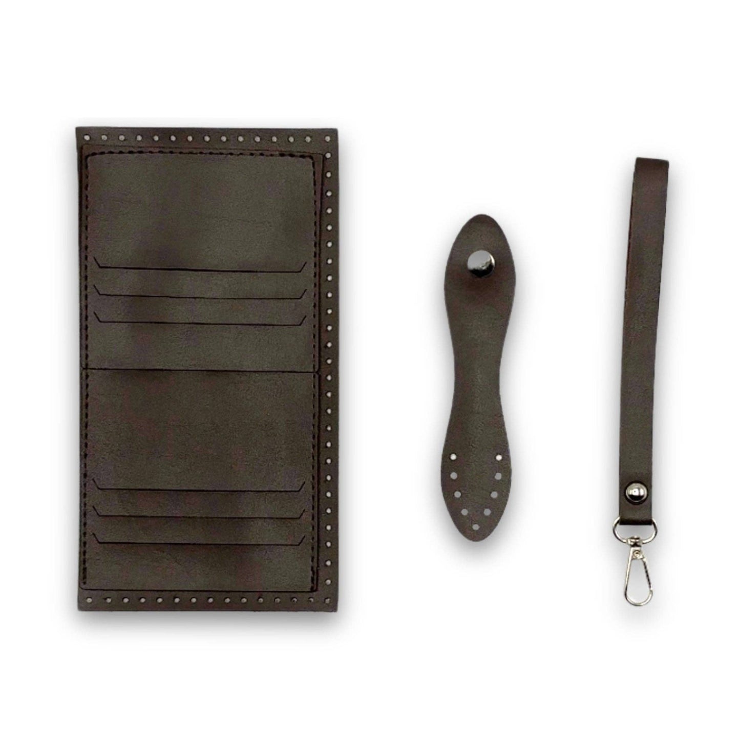PU Leather Wallet Kit with Wrist Handle Strap