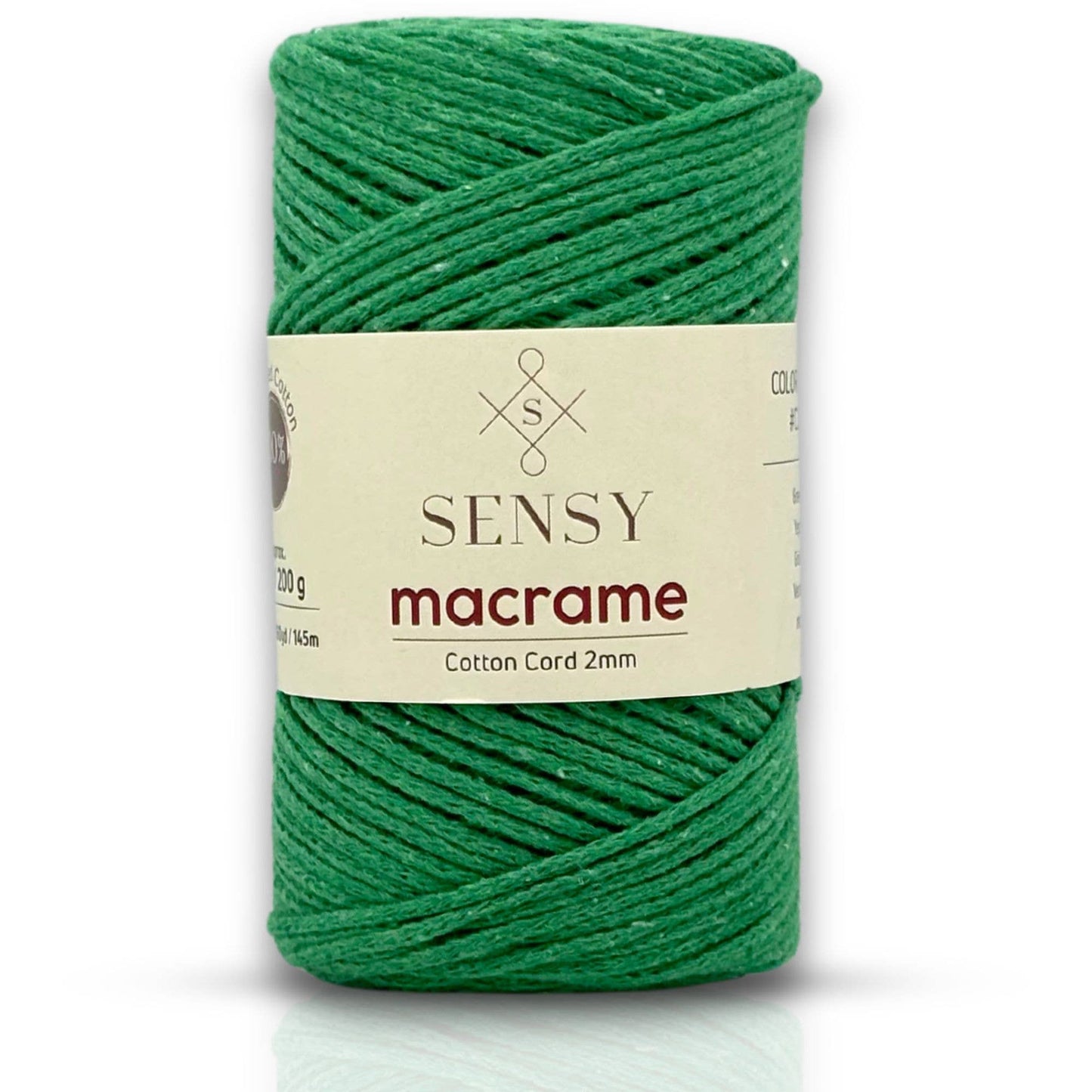 Sensy Premium 2mm - 160 yards 100% Recycled Cotton Macrame Cord