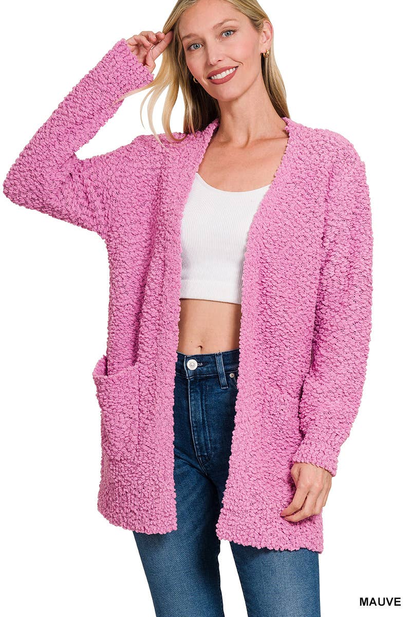 `.Popcorn Sweater Cardigan
