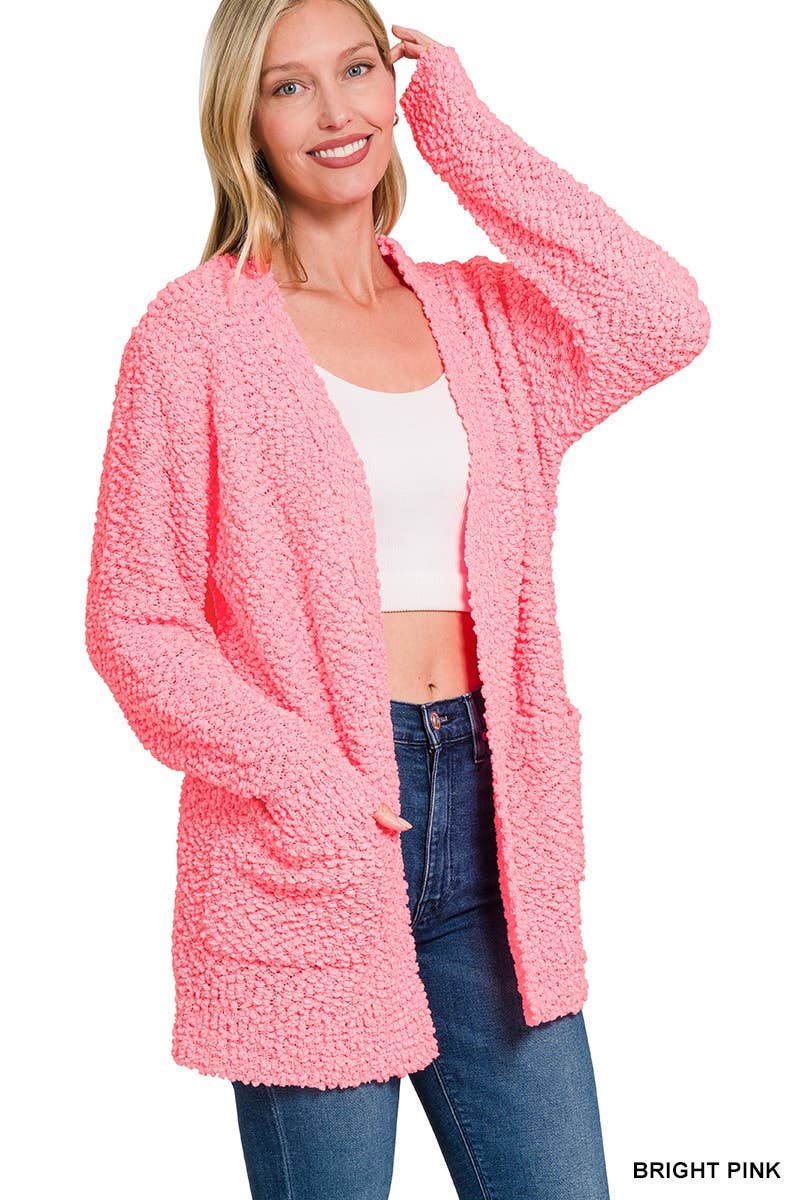 `.Popcorn Sweater Cardigan