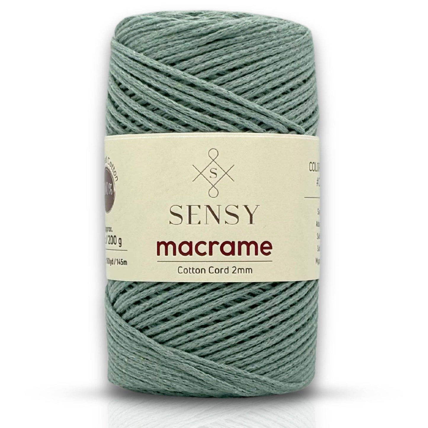 Sensy Premium 2mm - 160 yards 100% Recycled Cotton Macrame Cord