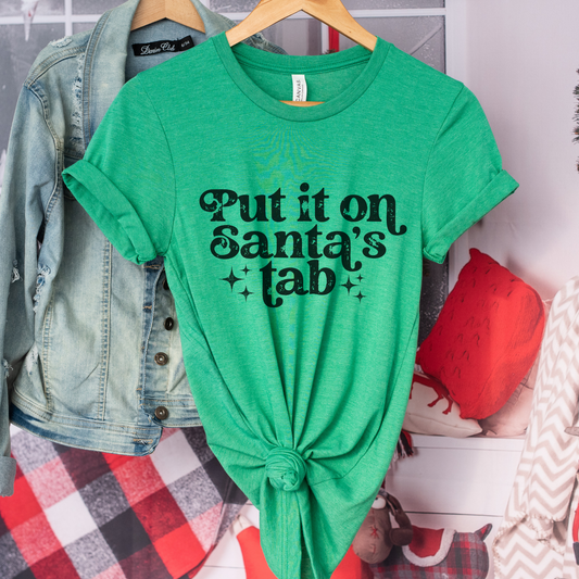 Put it on Santa's Tab Funny Women's Christmas T-shirt