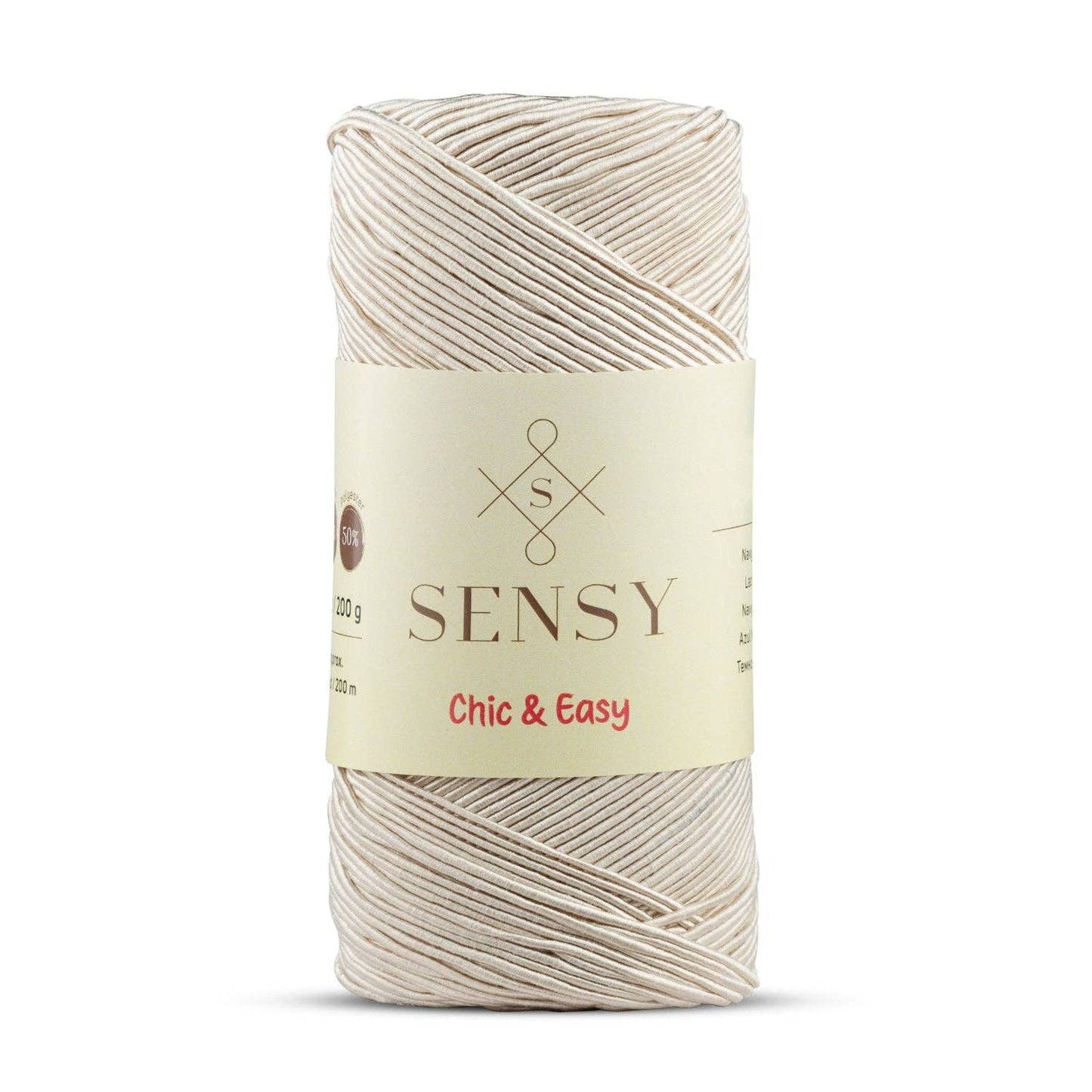 Sensy Premium Chic & Easy 1.5mm 218 Yards 50% Cotton 50% Polyester Rope Crochet Bag Cord Crochet Thread