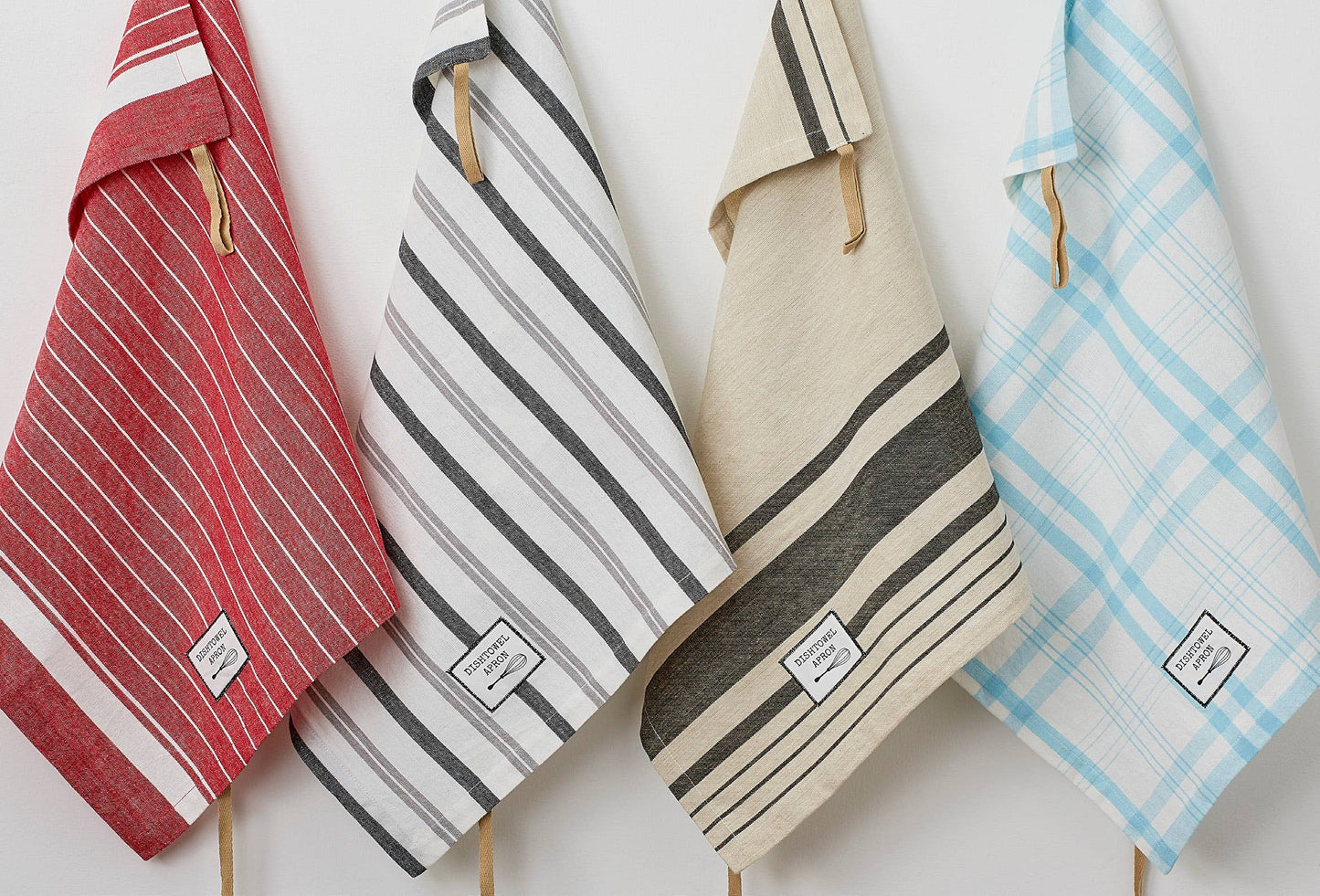 Flax & Black Pantry Stripe Dishtowel Apron