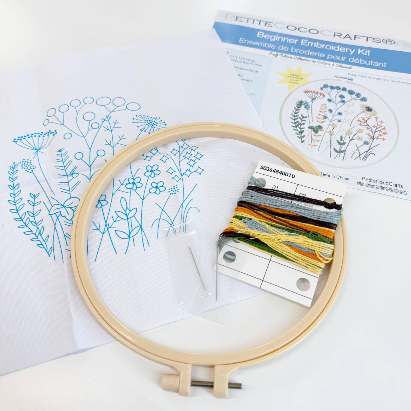 DIY 8" Daisy Embroidery Craft Kit