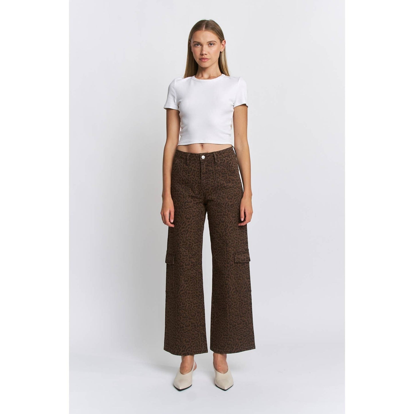 HIGH RISE WIDE LEG CARGO LEOPARD
