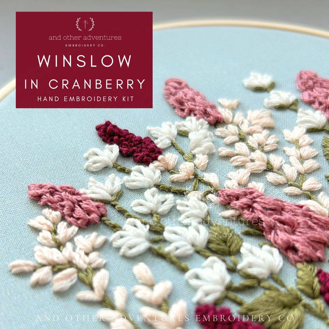 Hand Embroidery Kit - Winslow in Cranberry