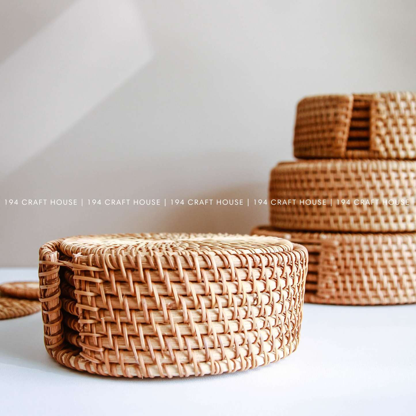 Natural Round Rattan Placemats - Home & Kitchen Decor