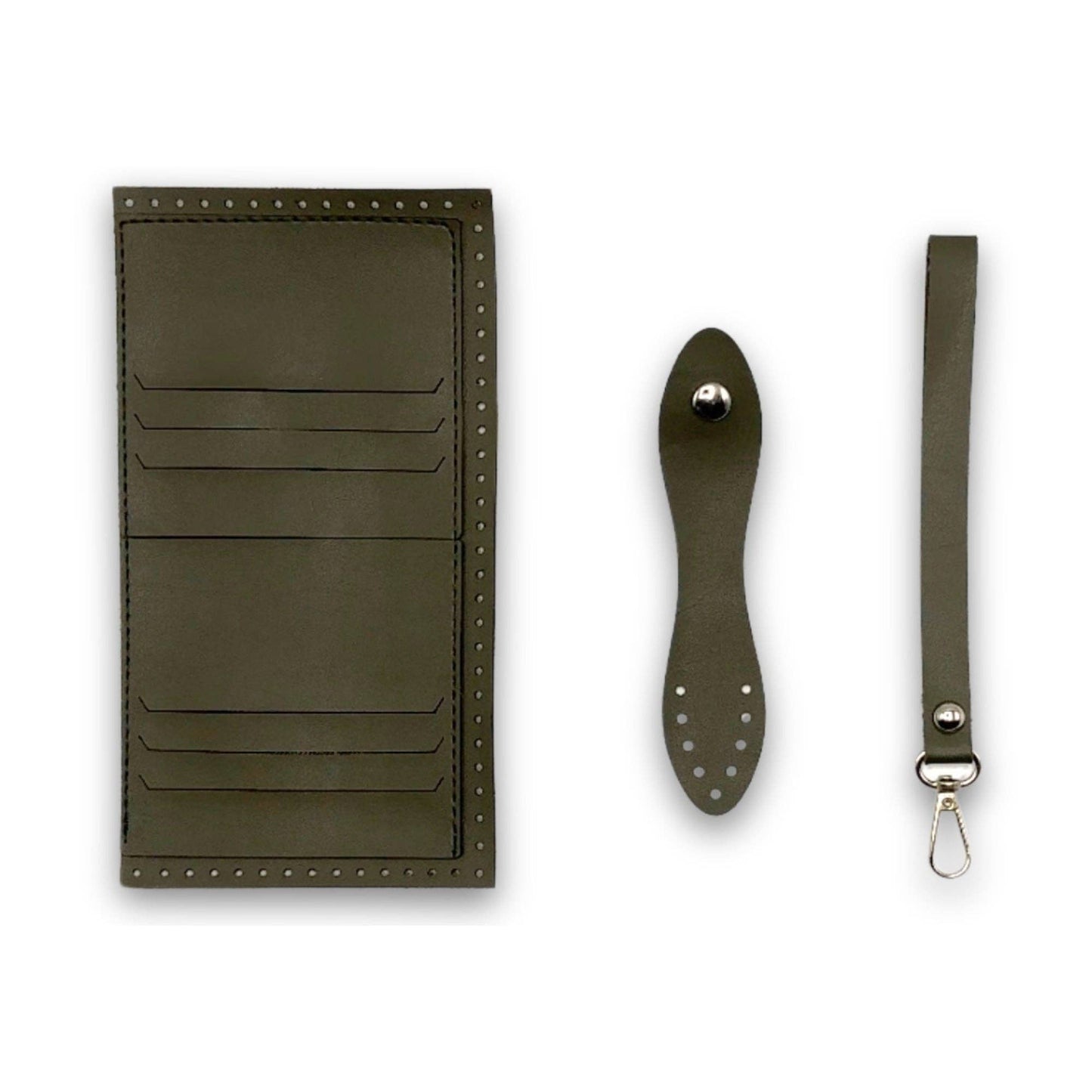 PU Leather Wallet Kit with Wrist Handle Strap