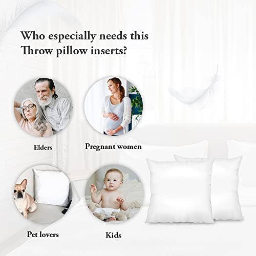 Throw Pillow Inserts - White, 18 x 18 inches (Set of 2)