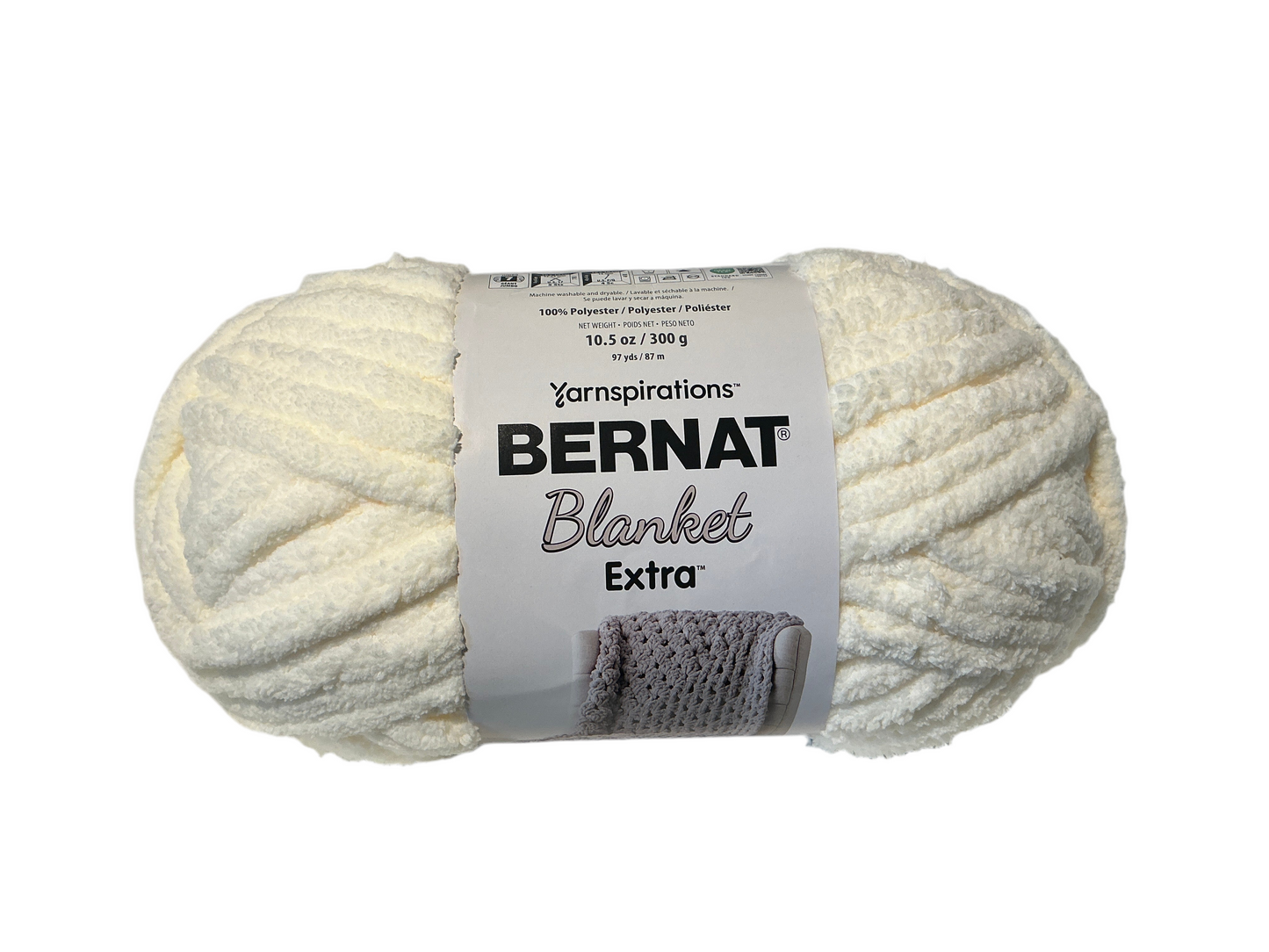Bernat Blanket Extra- 100% Polyester- Vintage White 27042