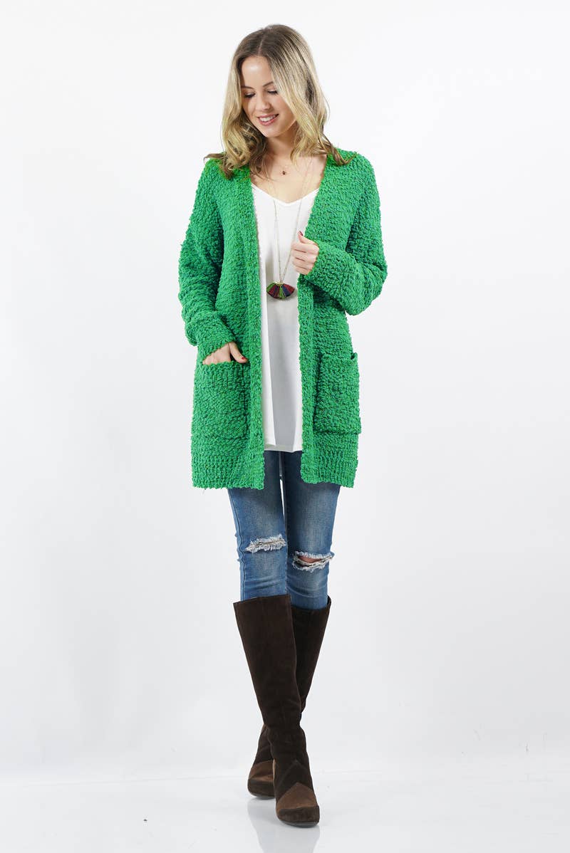 `.Popcorn Sweater Cardigan
