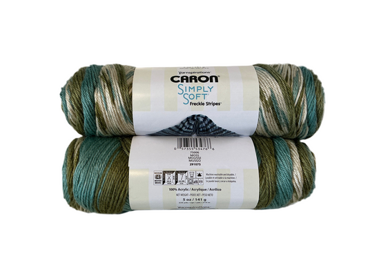 Caron Simply Soft Freckle Stripes-Moss 75006