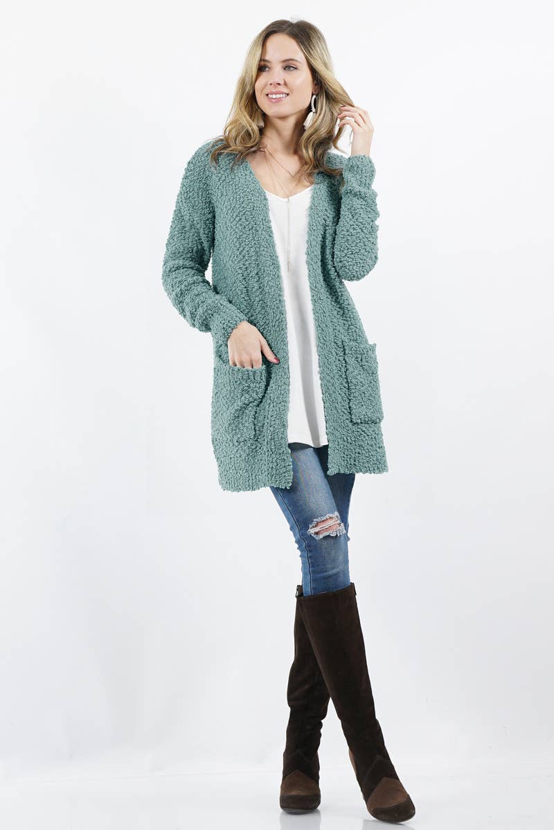 `.Popcorn Sweater Cardigan