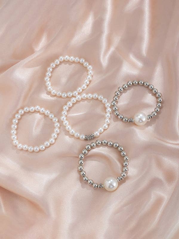 Beaded Shiny Bracelet Accessories Five Pieces Sets