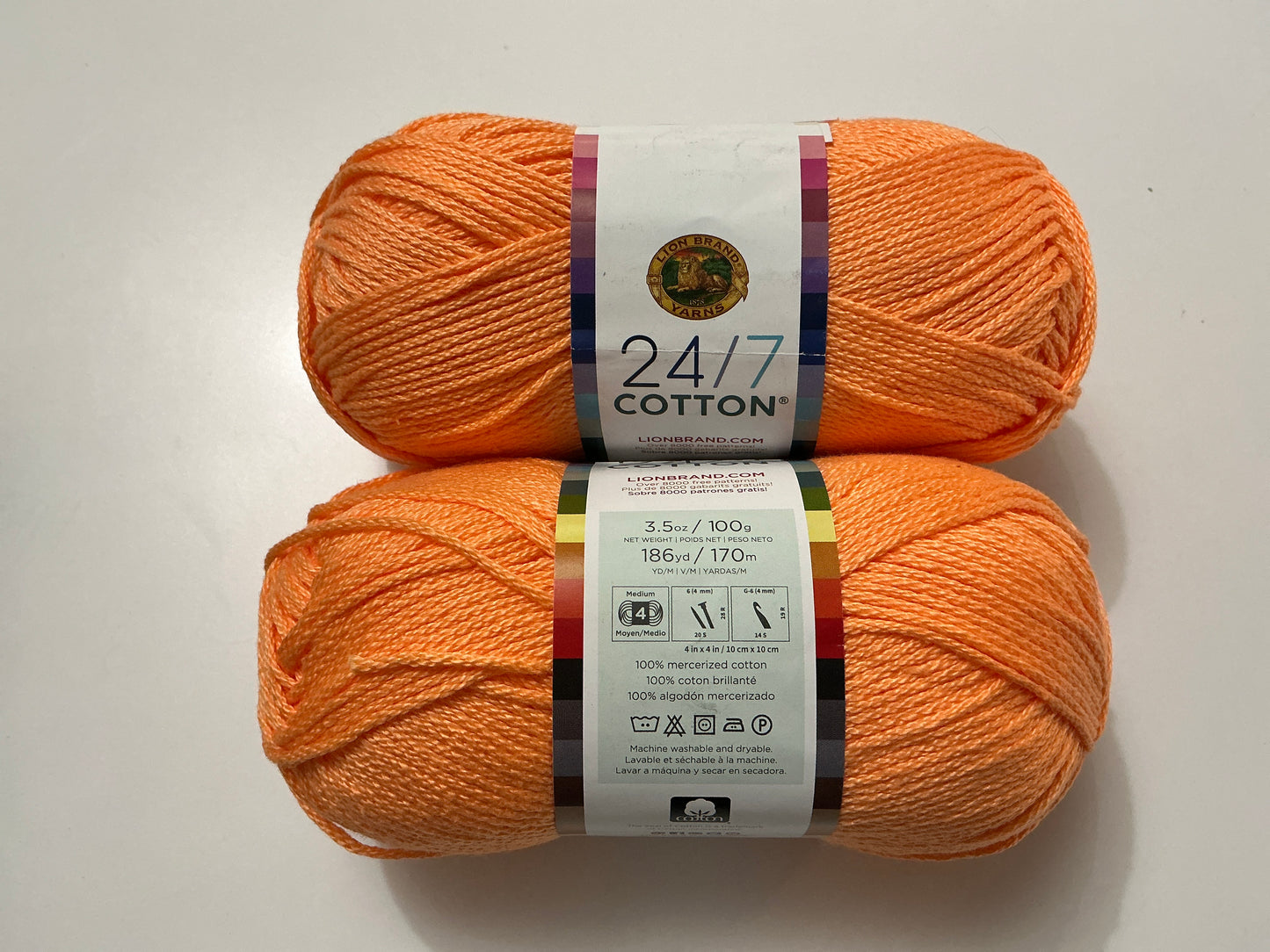 Lion Brand 24/7 Cotton-Creamsicle