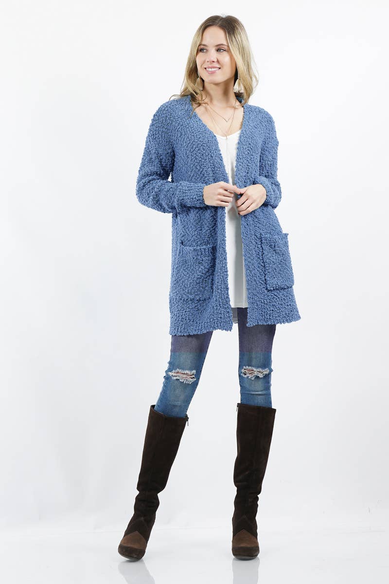 `.Popcorn Sweater Cardigan