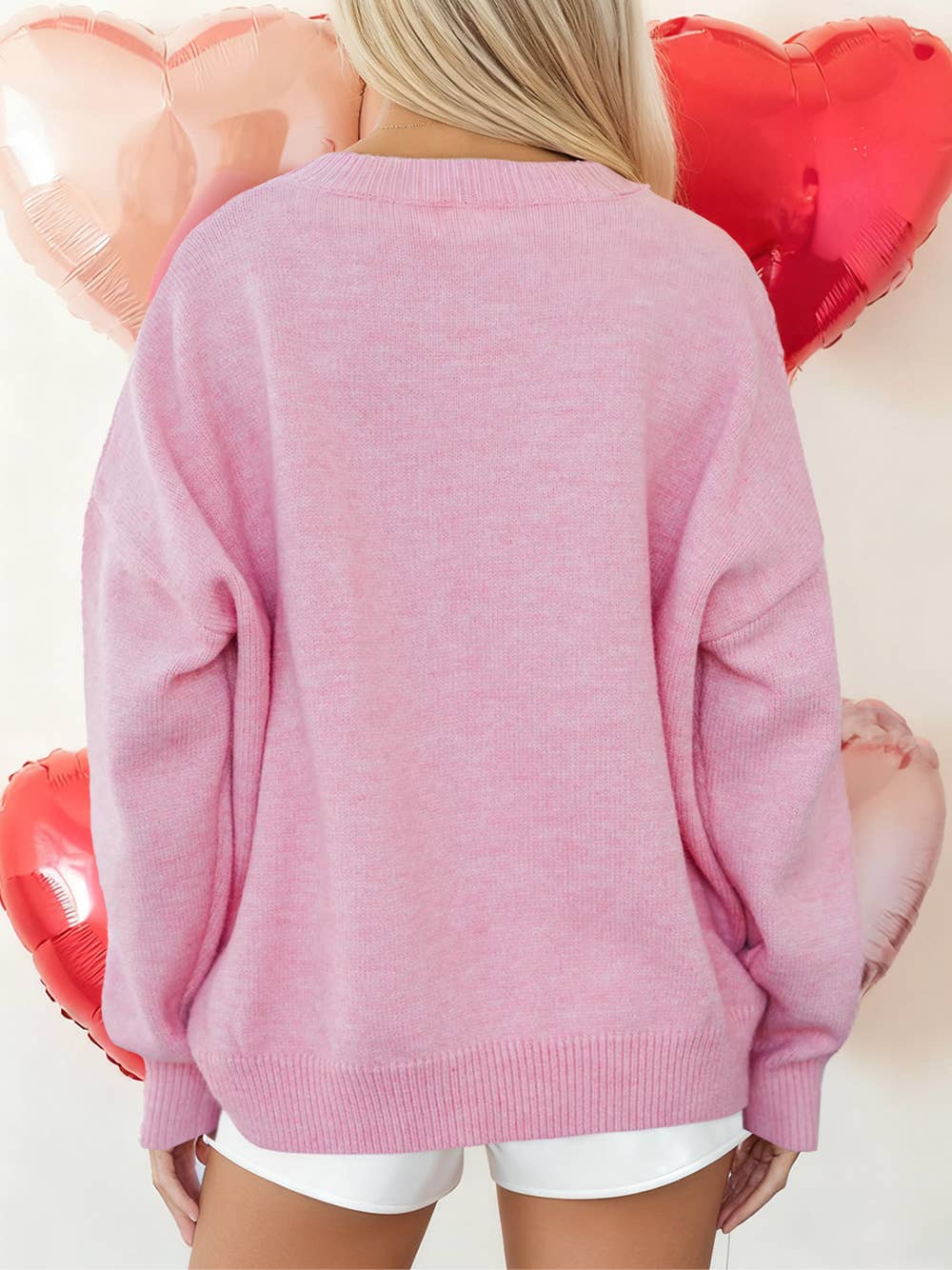 Corded Love Script Graphic Baggy Sweater