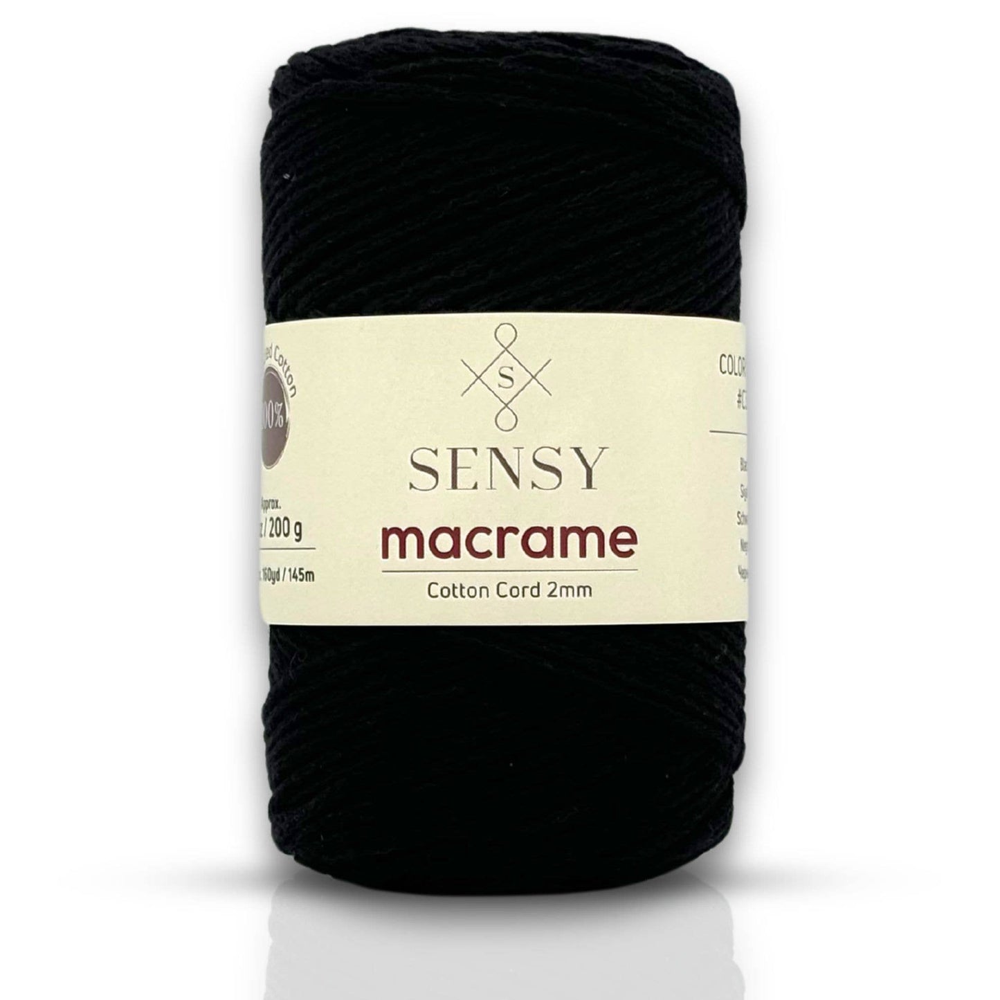 Sensy Premium 2mm - 160 yards 100% Recycled Cotton Macrame Cord
