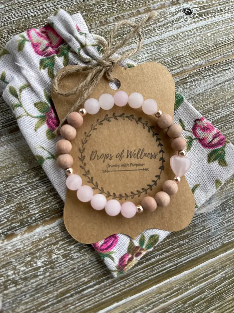 Beaded Stone Bracelet, Diffuser Jewelry, The Isla