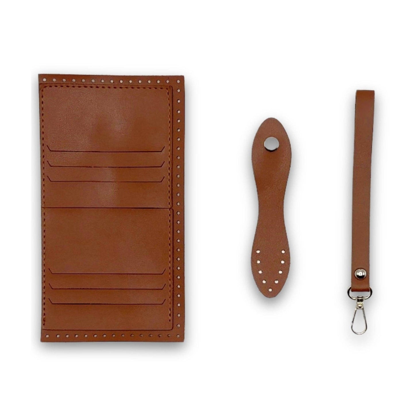 PU Leather Wallet Kit with Wrist Handle Strap