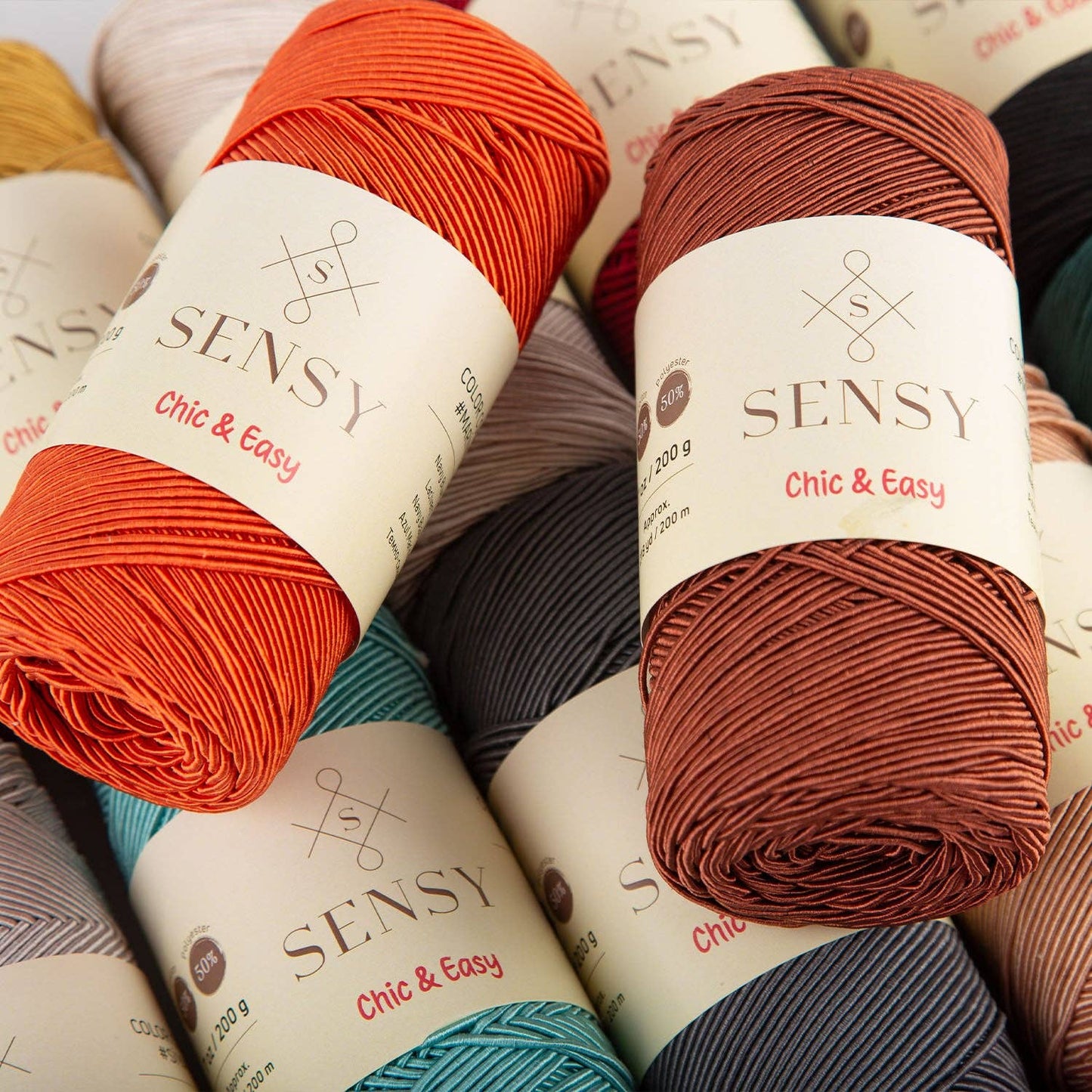 Sensy Premium Chic & Easy 1.5mm 218 Yards 50% Cotton 50% Polyester Rope Crochet Bag Cord Crochet Thread