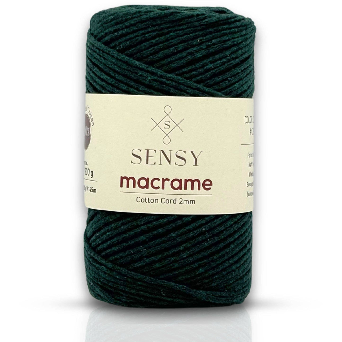 Sensy Premium 2mm - 160 yards 100% Recycled Cotton Macrame Cord