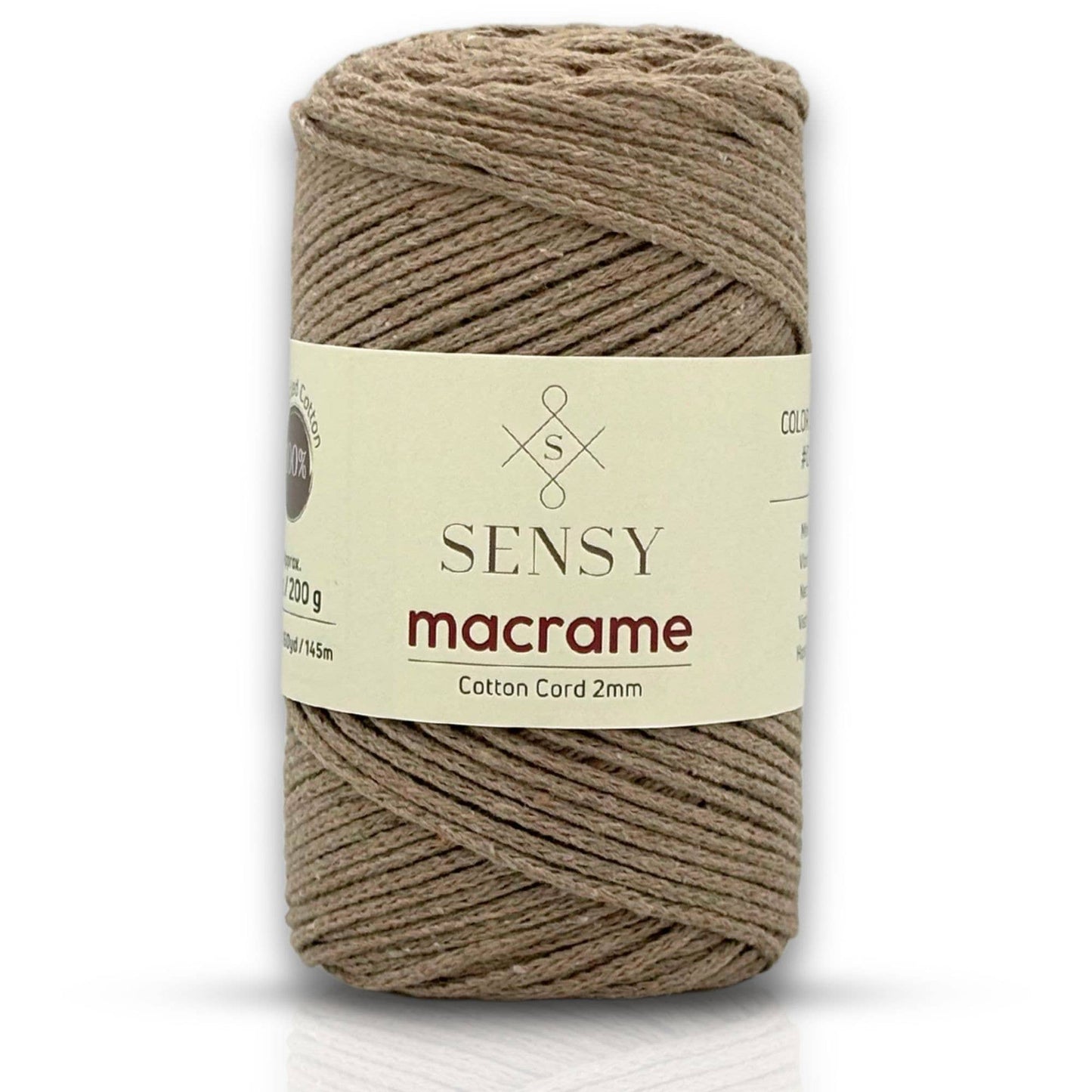 Sensy Premium 2mm - 160 yards 100% Recycled Cotton Macrame Cord