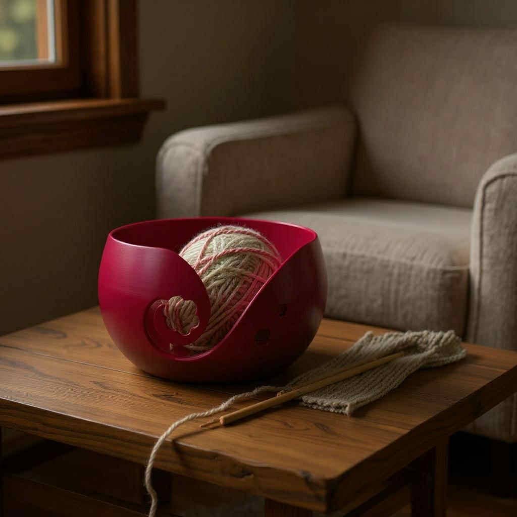 3D Printed Yarn Bowl | Floral Yarn Guide Bowl