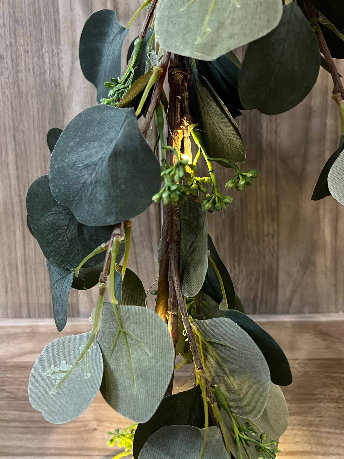 70" Artificial Grey green Eucalyptus Garland seeded