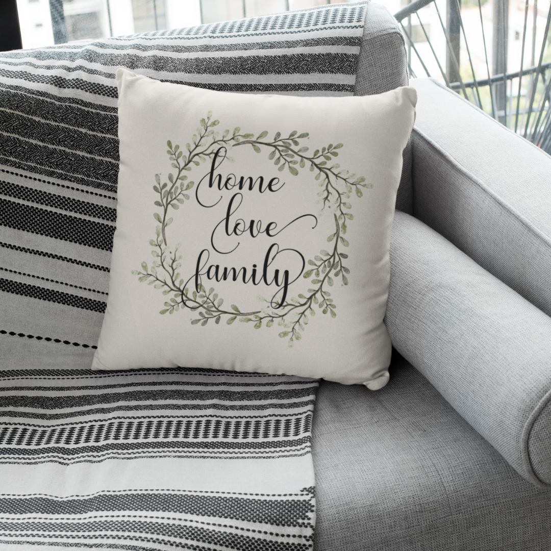 Home Love Family Pillow Cover