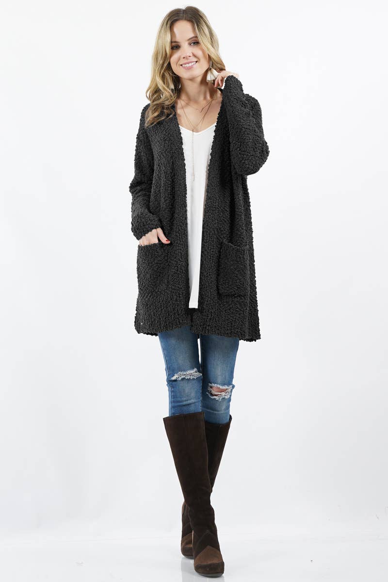`.Popcorn Sweater Cardigan