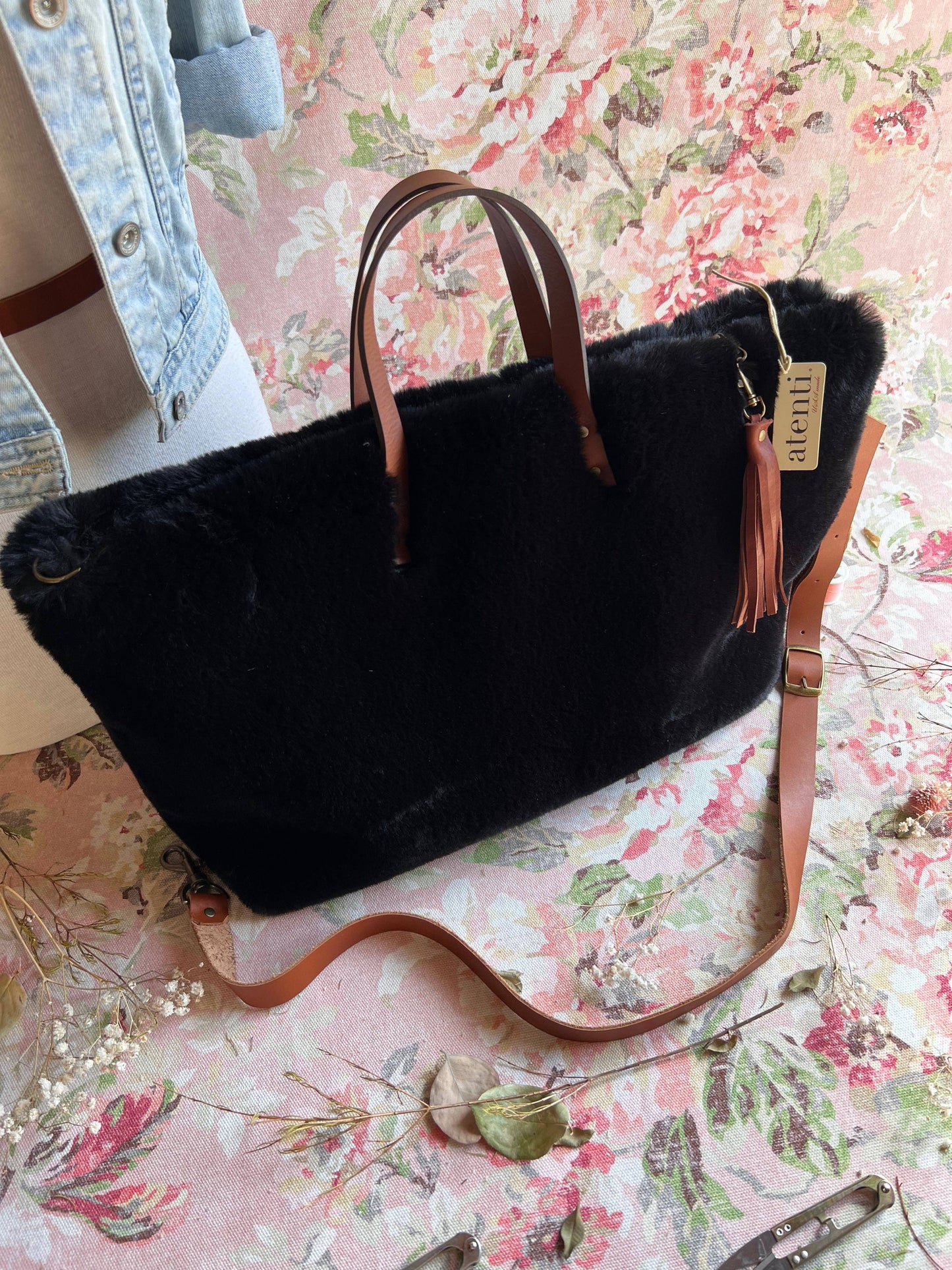 USA Handcrafted Carryall Tote Bag, Midnight Mink Buddy