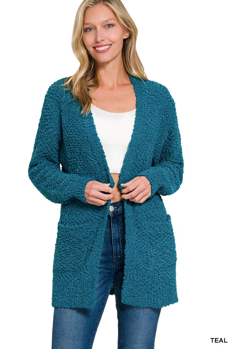`.Popcorn Sweater Cardigan