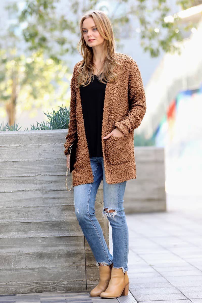 `.Popcorn Sweater Cardigan