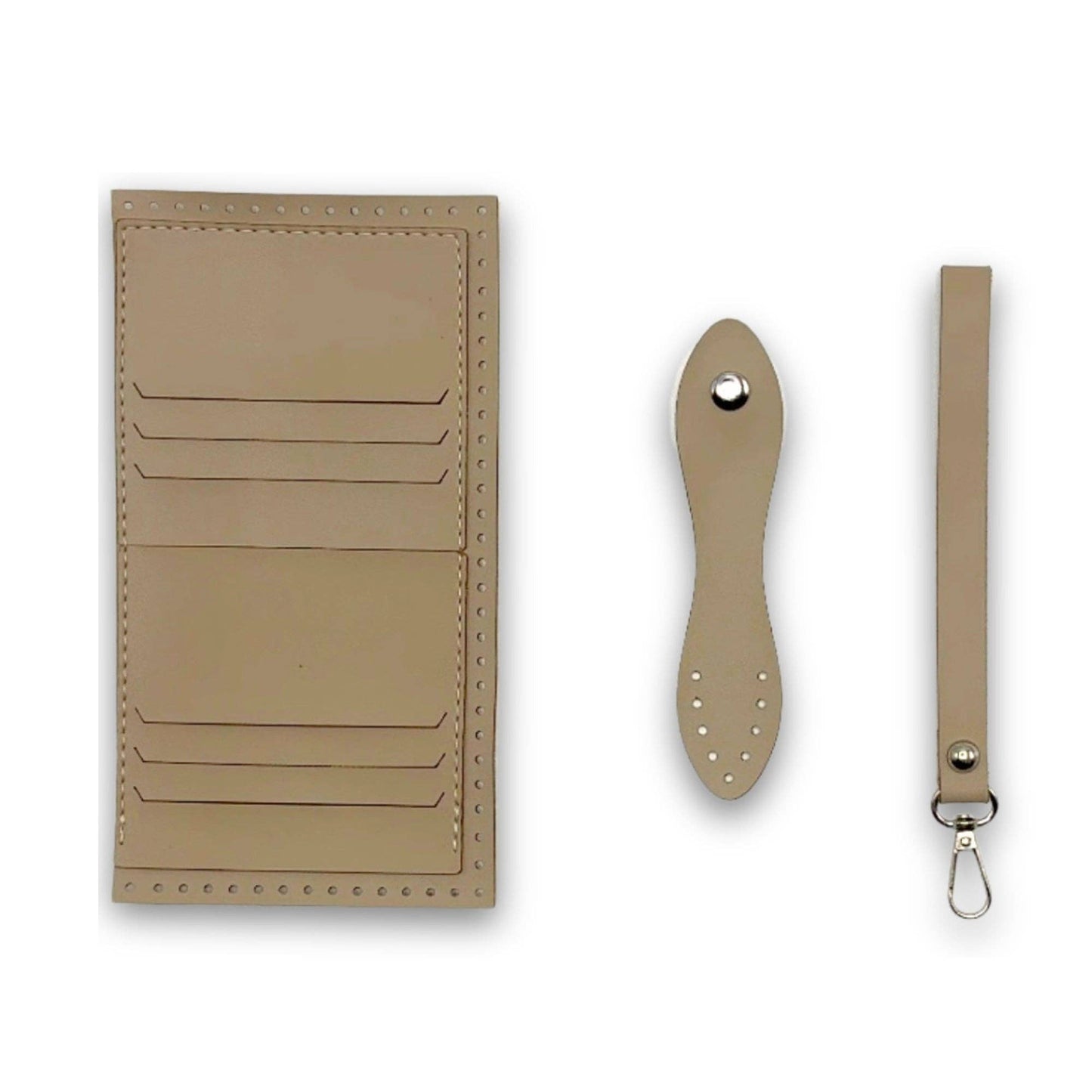 PU Leather Wallet Kit with Wrist Handle Strap
