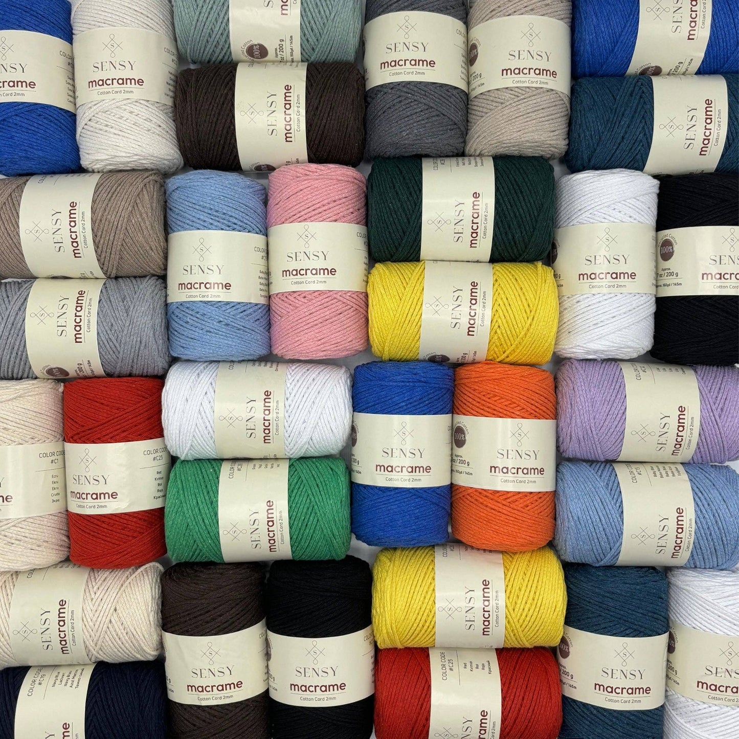 Sensy Premium 2mm - 160 yards 100% Recycled Cotton Macrame Cord