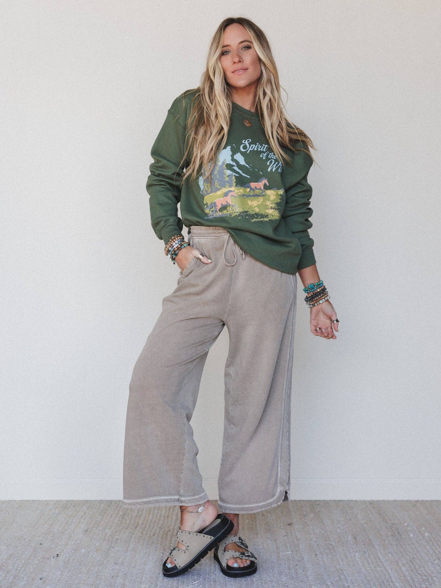 So Comfy Wide Leg Pant Cropped Length - Mocha