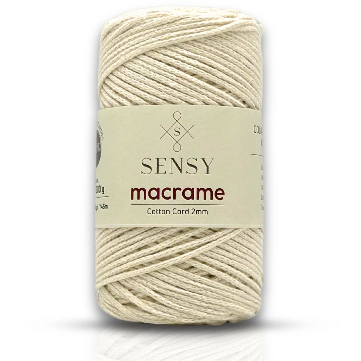 Sensy Premium 2mm - 160 yards 100% Recycled Cotton Macrame Cord