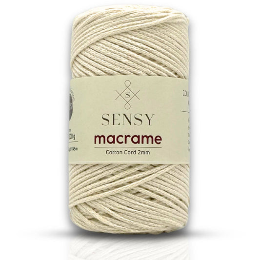 Sensy Premium 2mm - 160 yards 100% Recycled Cotton Macrame Cord