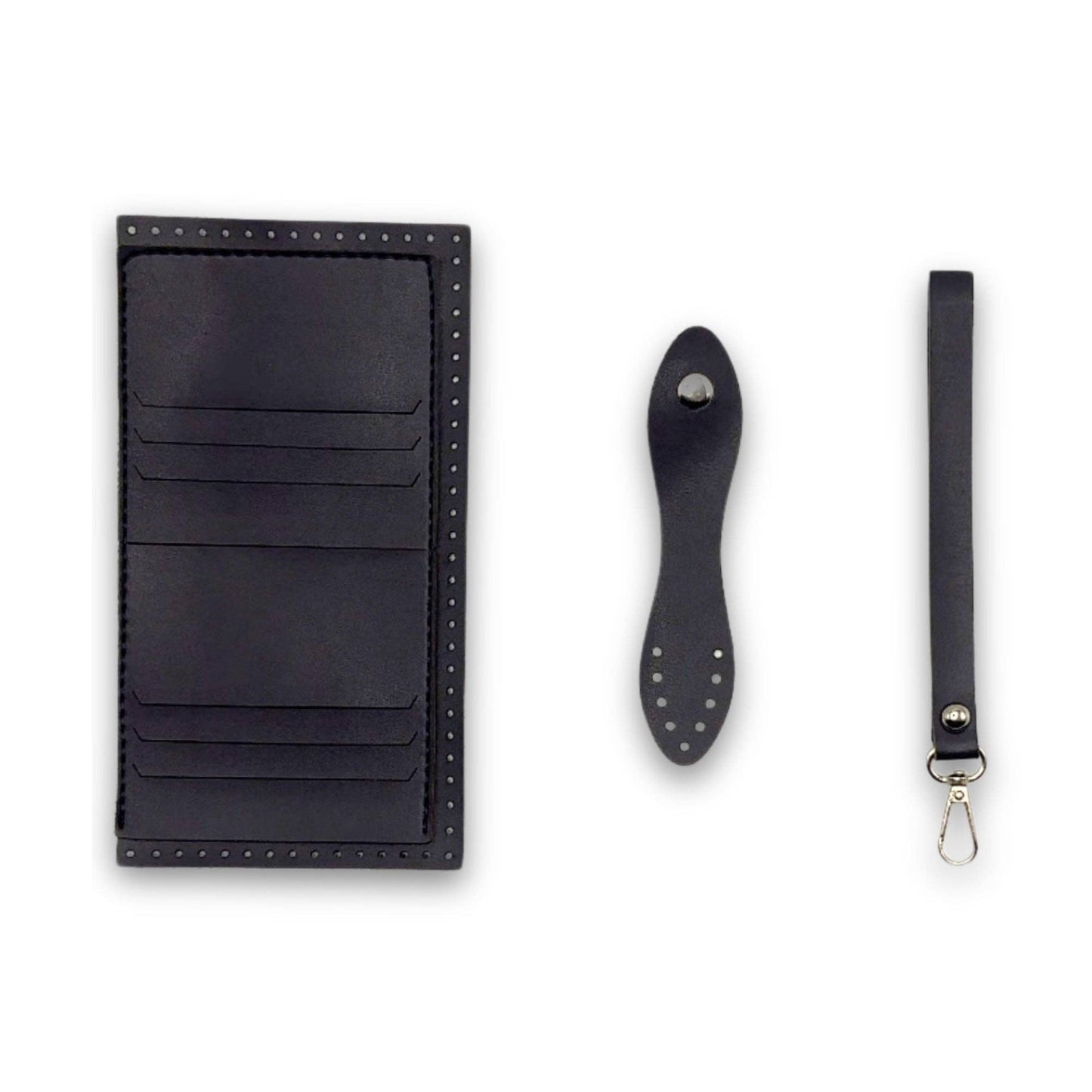 PU Leather Wallet Kit with Wrist Handle Strap
