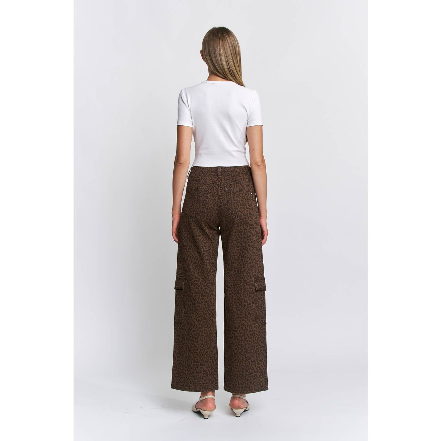 HIGH RISE WIDE LEG CARGO LEOPARD