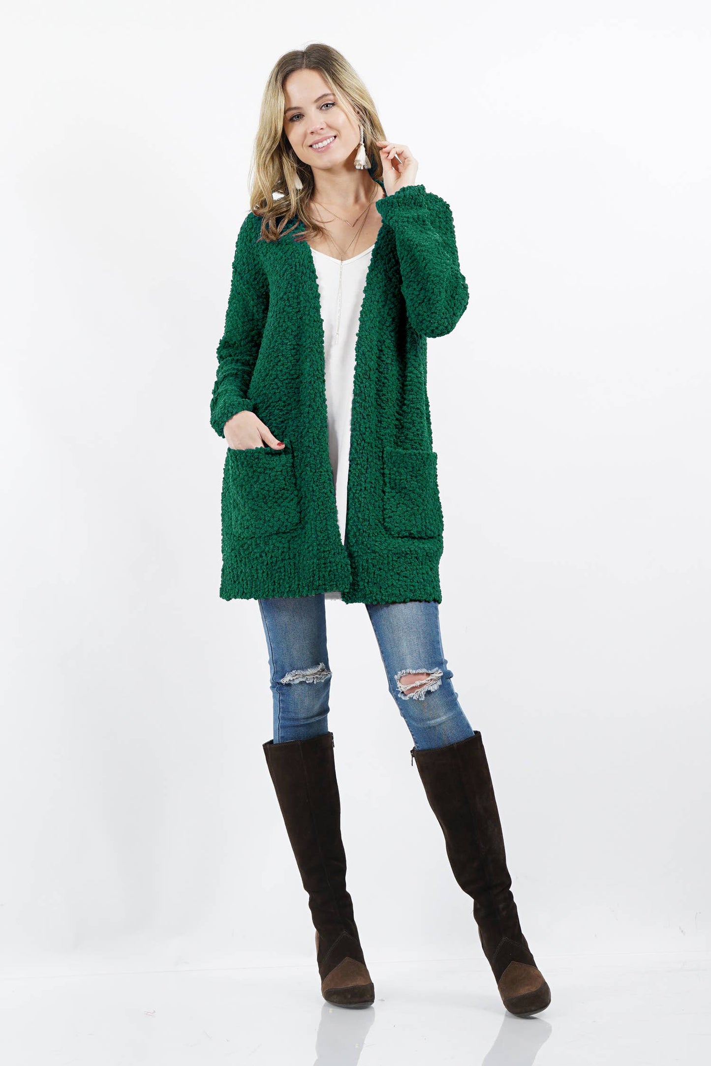 `.Popcorn Sweater Cardigan