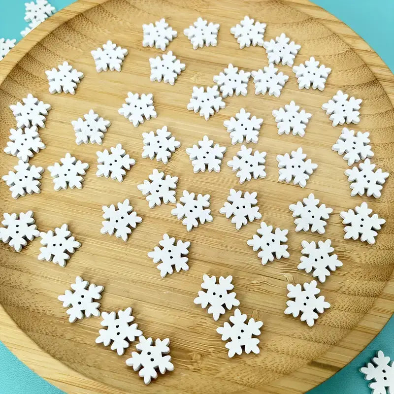 Christmas Wooden Buttons - Festive Christmas Buttons,