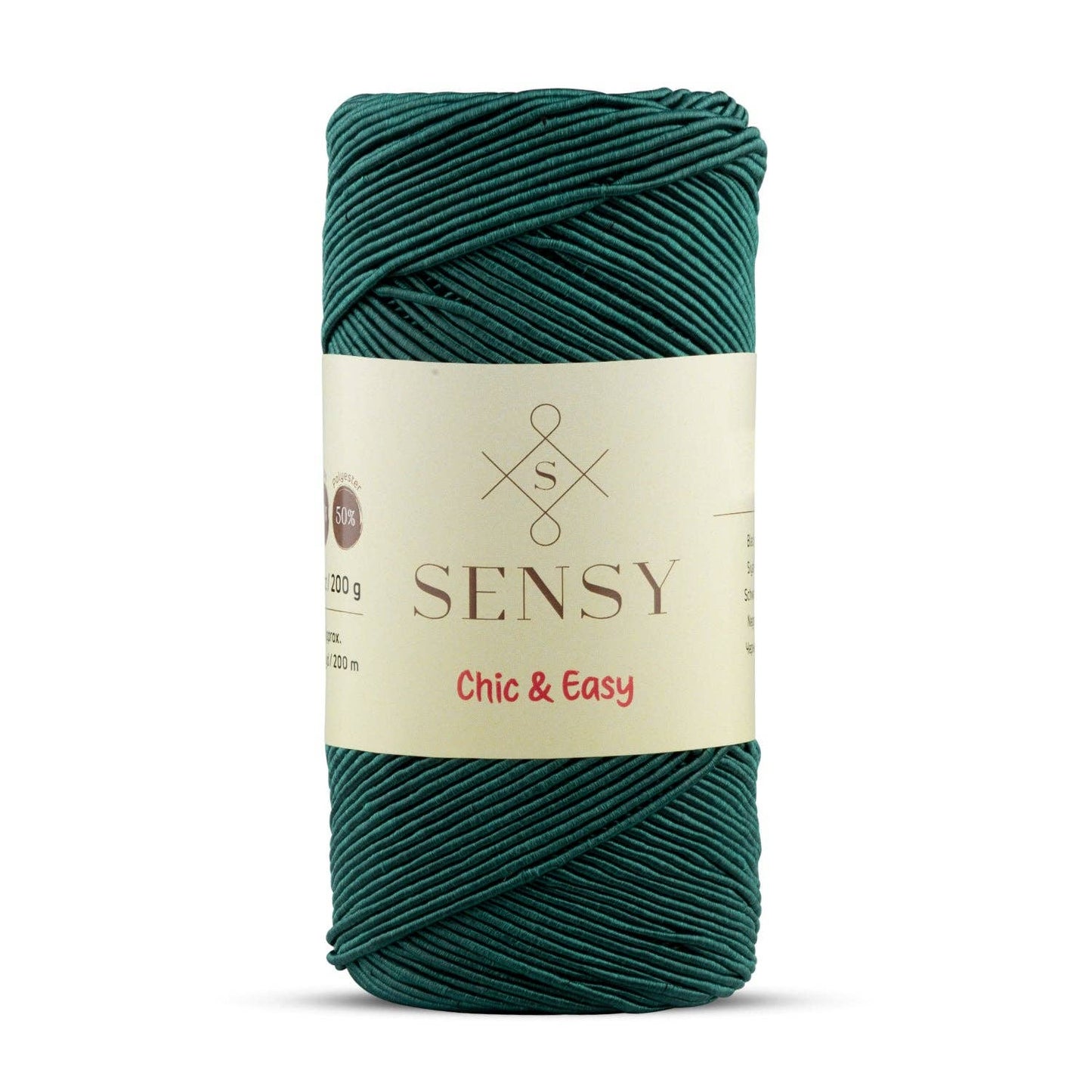 Sensy Premium Chic & Easy 1.5mm 218 Yards 50% Cotton 50% Polyester Rope Crochet Bag Cord Crochet Thread