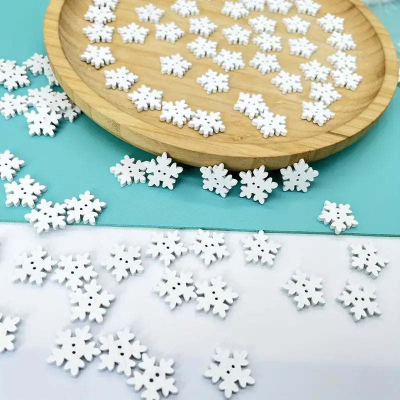 Christmas Wooden Buttons - Festive Christmas Buttons,