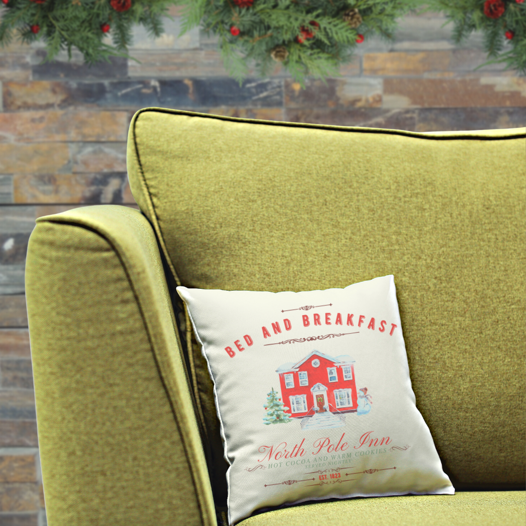 North Pole Inn Pillow Cover